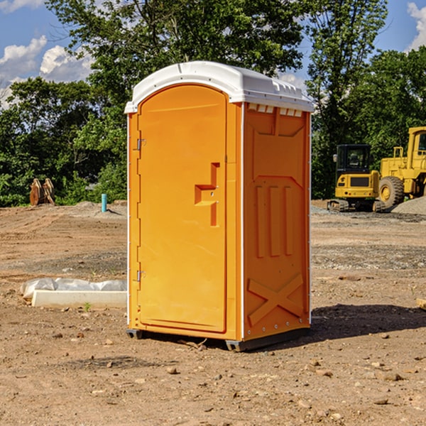 how often are the portable toilets cleaned and serviced during a rental period in Ginger Blue